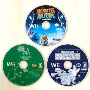 Monsters Vs Aliens Wii Game & Nicktoons Attack Of The Toybots & Nickelodeon Tak